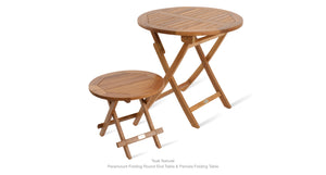 Paramount Teak Folding Round End Table - accent tables for living rooms | Image 7 | InSTYLE Home & Rugs