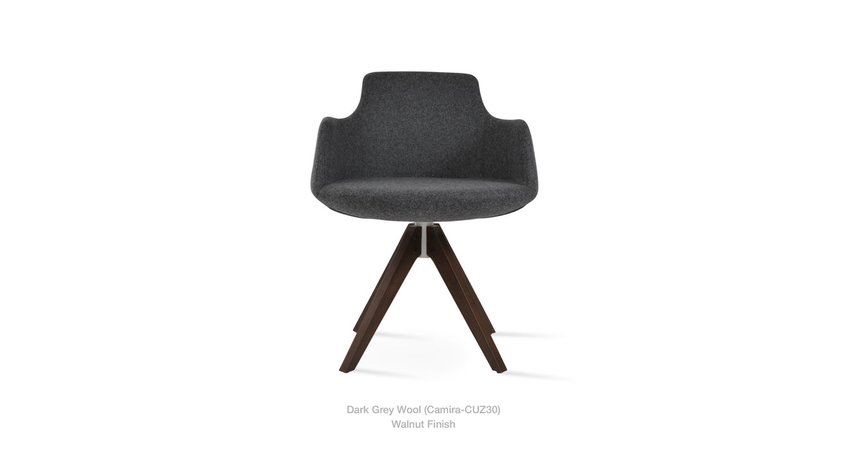 Dervish Pyramid Swivel Chair - comfortable seating for dining and office spaces | Image 1 | InSTYLE Home & Rugs