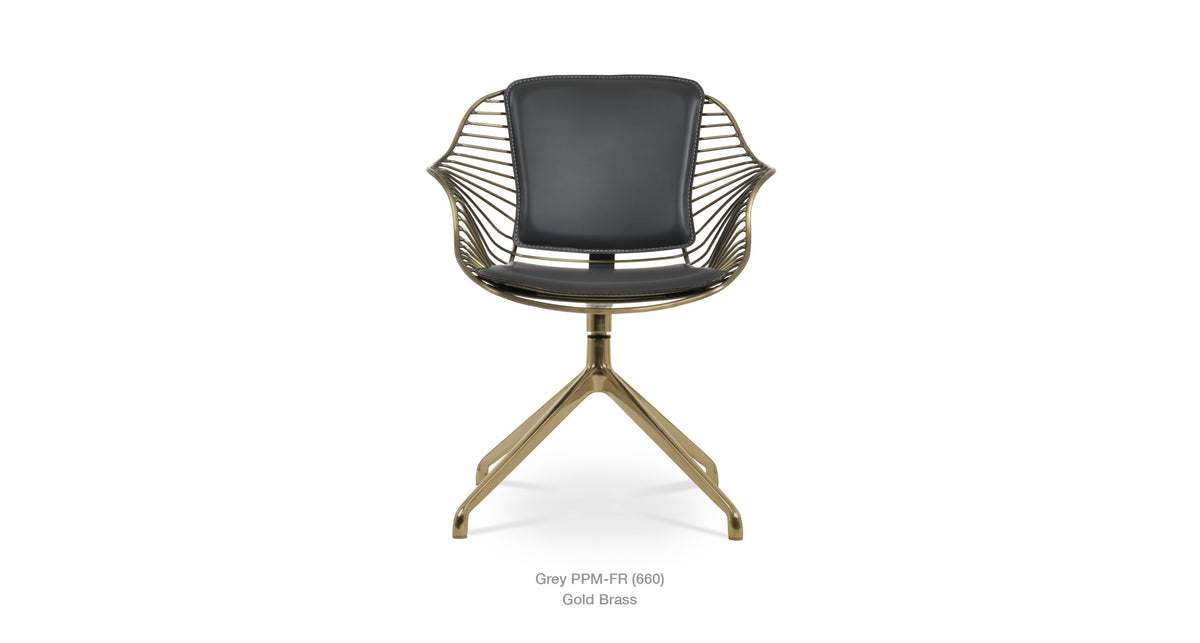 Zebra Spider Swivel Chair - comfortable seating for dining and office spaces | Image 1 | InSTYLE Home & Rugs