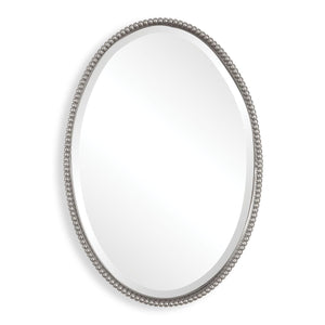 Sherise Oval Mirror, Nickel - elegant mirror for adding style and light to any room | Image 2 | InSTYLE Home & Rugs