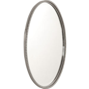 Sherise Oval Mirror, Nickel - elegant mirror for adding style and light to any room | Image 5 | InSTYLE Home & Rugs