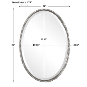 Sherise Oval Mirror, Nickel - elegant mirror for adding style and light to any room | Image 6 | InSTYLE Home & Rugs