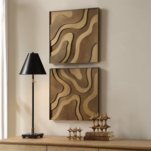 Golden Terrain Wood Wall Decor, S/2 - transform your walls with stylish wall decor | Image 3 | InSTYLE Home & Rugs