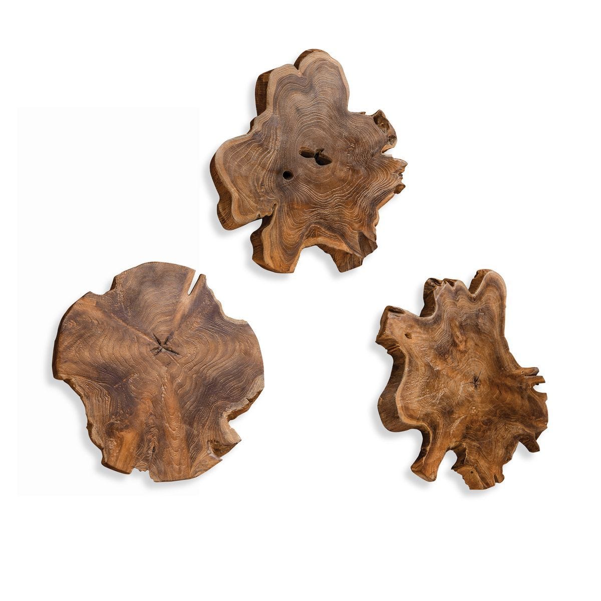 Kalani Indoor-Outdoor Wood Wall Decor, Natural, S/3 - find the perfect pieces to complement your interior design | Image 2 | InSTYLE Home & Rugs