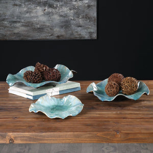 Abella Ceramic Indoor-Outdoor Wall Decor, Aqua, S/3 - transform your walls with stylish wall decor | Image 4 | InSTYLE Home & Rugs