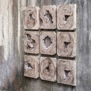 Bahati Wood Wall Decor, Whitewashed, S/9 - transform your walls with stylish wall decor | Image 6 | InSTYLE Home & Rugs