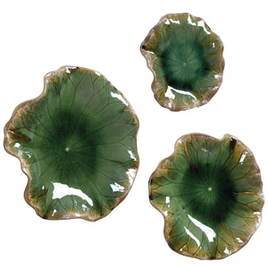 Abella Ceramic Indoor-Outdoor Wall Decor, Green, S/3 - from framed art to mirrors, create a focal point in any room | Image 5 | InSTYLE Home & Rugs