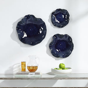 Abella Ceramic Indoor-Outdoor Wall Decor, Cobalt, S/3 - transform your walls with stylish wall decor | Image 4 | InSTYLE Home & Rugs