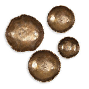 Lucky Coins Indoor-Outdoor Metal Wall Decor, Brass, S/4 - from framed art to mirrors, create a focal point in any room | Image 2 | InSTYLE Home & Rugs