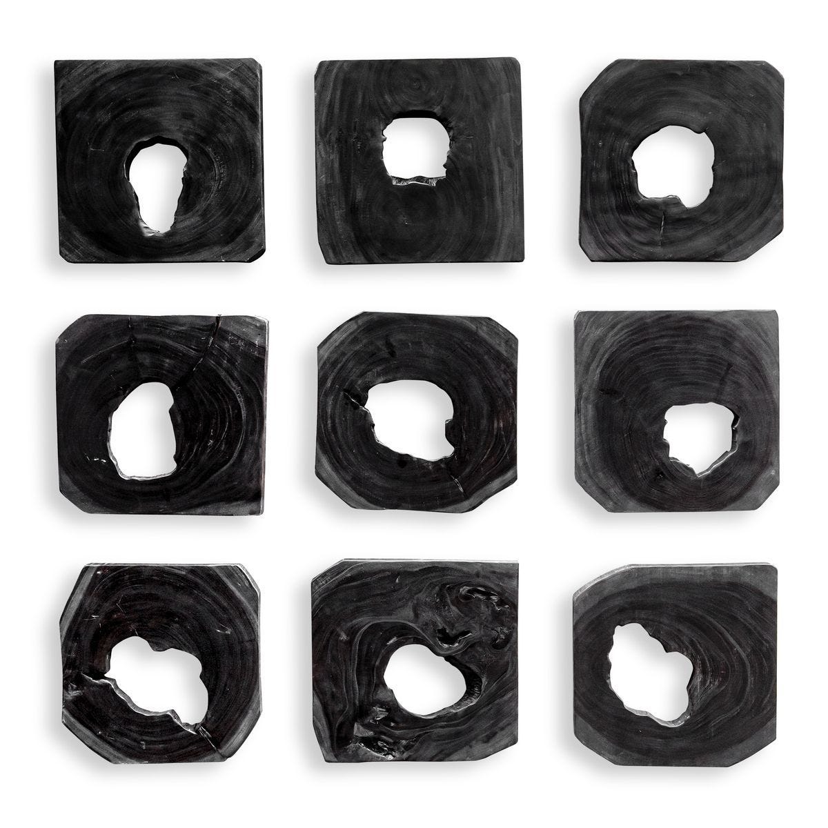 Bahati Wood Wall Decor, Ebony, S/9 - transform your walls with stylish wall decor | Image 2 | InSTYLE Home & Rugs