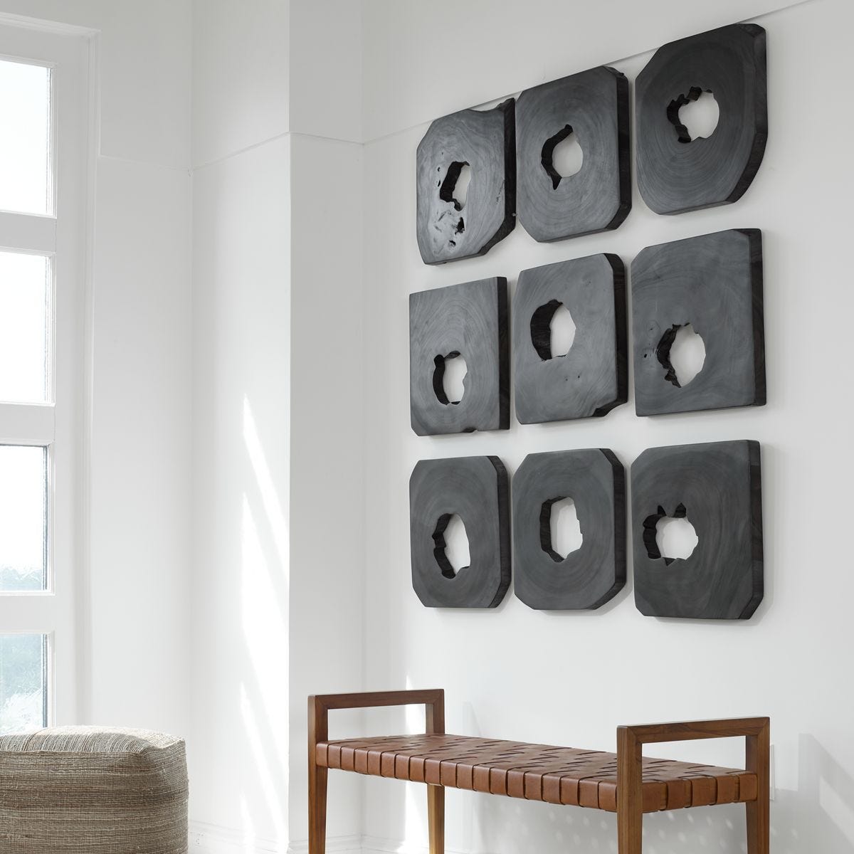 Bahati Wood Wall Decor, Ebony, S/9 - transform your walls with stylish wall decor | Image 1 | InSTYLE Home & Rugs