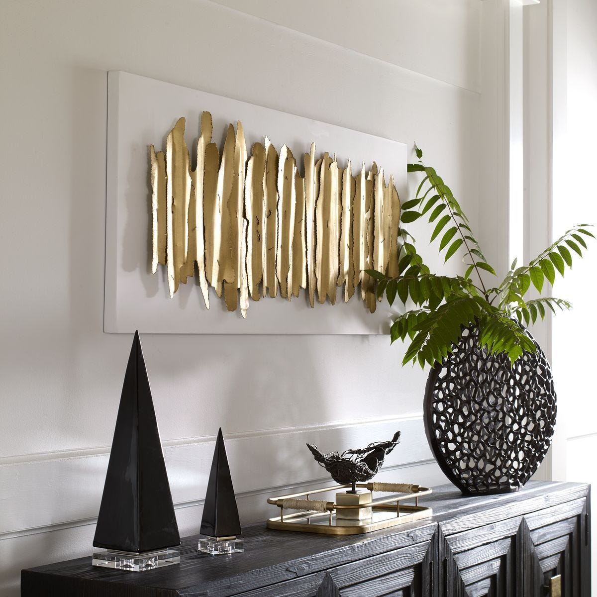 Lev Metal Wall Decor, White - transform your walls with stylish wall decor | Image 1 | InSTYLE Home & Rugs