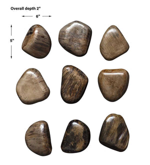 Pebbles Wood Wall Decor, Walnut, S/9 - transform your walls with stylish wall decor | Image 6 | InSTYLE Home & Rugs