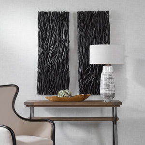Gathered Teak Wood Wall Decor, Black - find the perfect pieces to complement your interior design | Image 3 | InSTYLE Home & Rugs