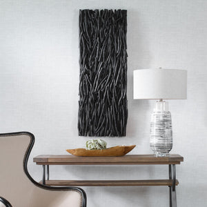 Gathered Teak Wood Wall Decor, Black - find the perfect pieces to complement your interior design | Image 1 | InSTYLE Home & Rugs