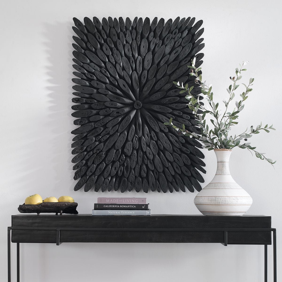 Bahama Wood Wall Decor, Black - transform your walls with stylish wall decor | Image 1 | InSTYLE Home & Rugs