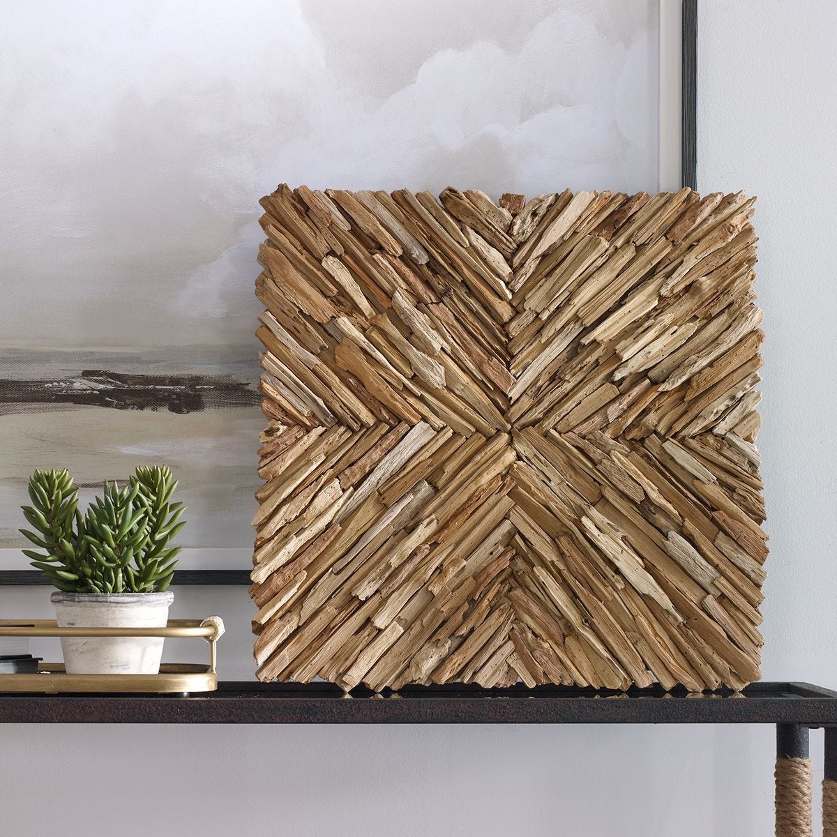 Outland Wood Wall Decor, Natural - transform your walls with stylish wall decor | Image 1 | InSTYLE Home & Rugs