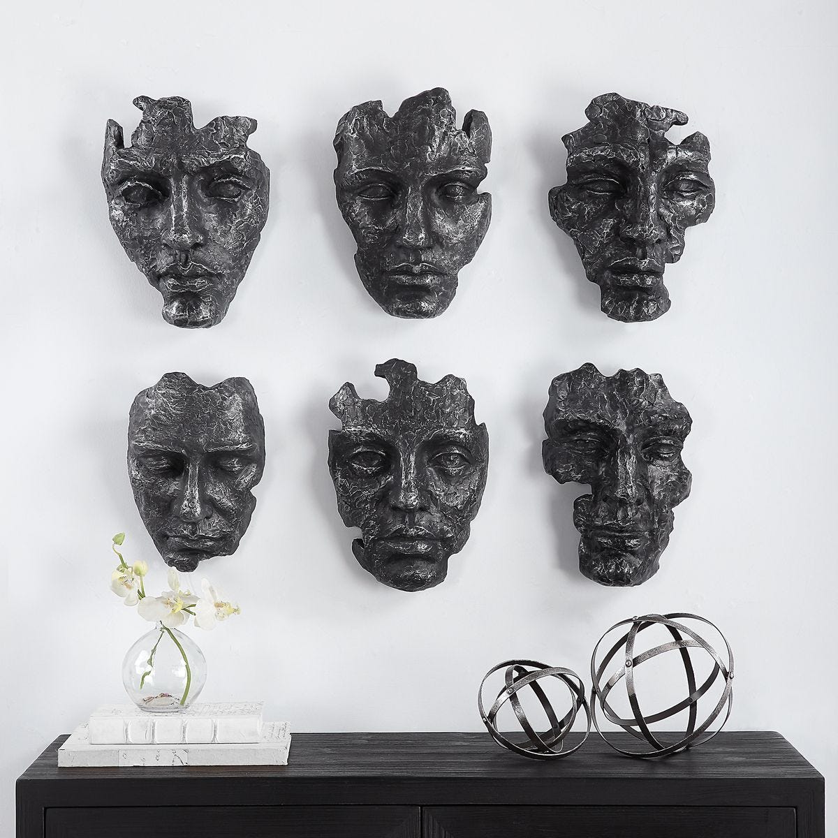 Self-Portrait Wall Decor, Gray, S/6 - transform your walls with stylish wall decor | Image 1 | InSTYLE Home & Rugs