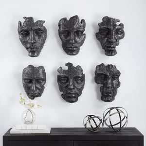 Self-Portrait Wall Decor, Gray, S/6 - transform your walls with stylish wall decor | Image 1 | InSTYLE Home & Rugs