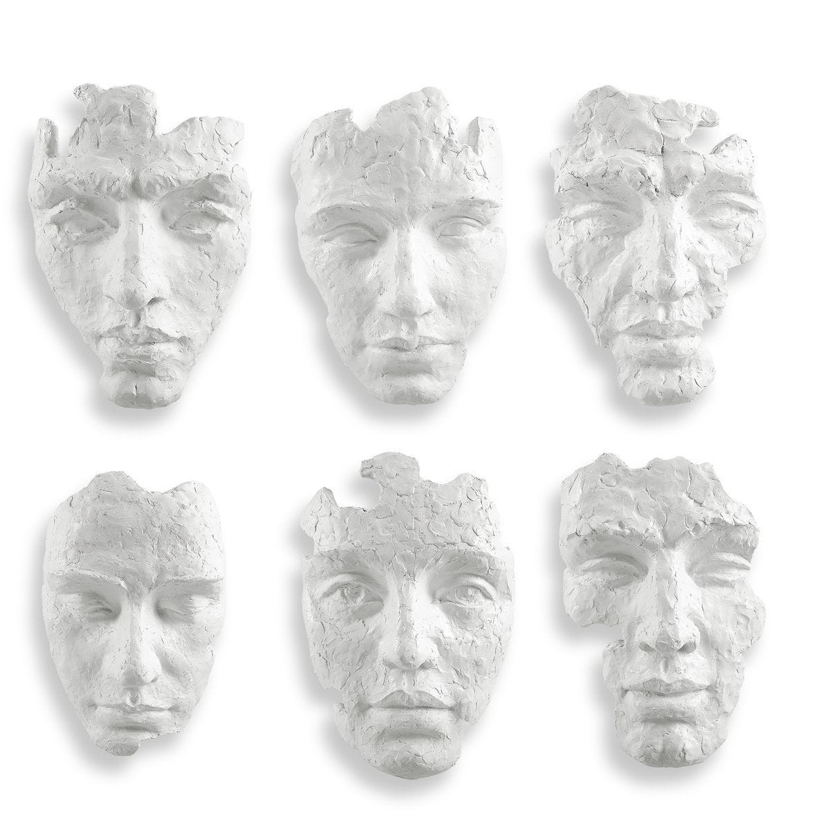 Self-Portrait Wall Decor, White, S/6 - transform your walls with stylish wall decor | Image 2 | InSTYLE Home & Rugs