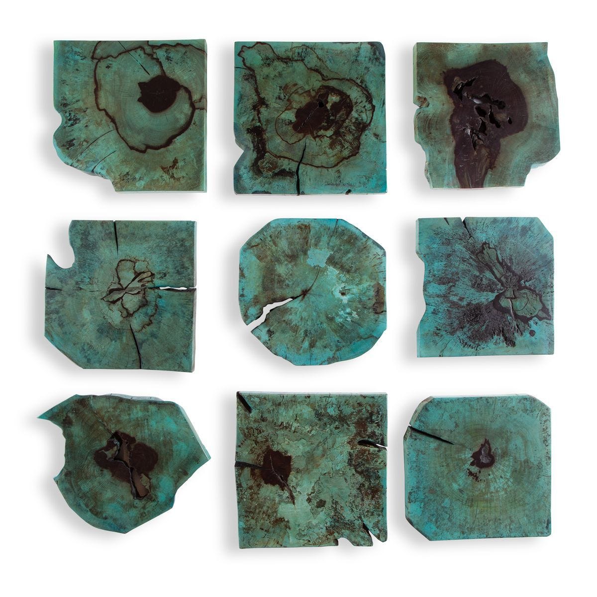 Bahati Wood Wall Decor, Blue, S/9 - find the perfect pieces to complement your interior design | Image 2 | InSTYLE Home & Rugs