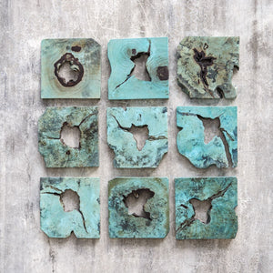 Bahati Wood Wall Decor, Blue, S/9 - find the perfect pieces to complement your interior design | Image 1 | InSTYLE Home & Rugs