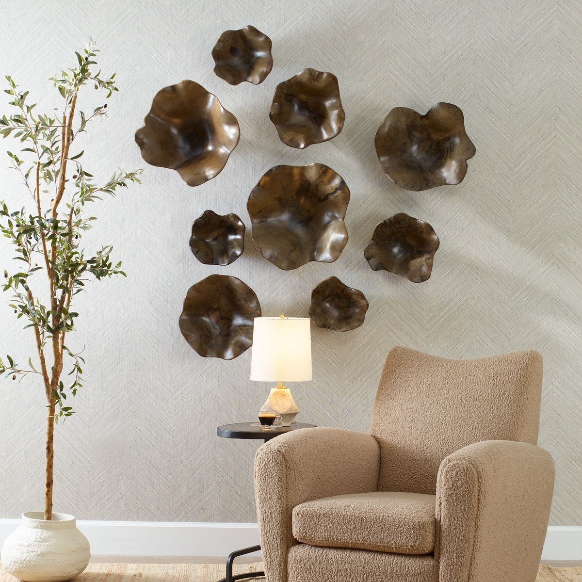 Teo Wood Wall Decor, Mocha, S/3 - from framed art to mirrors, create a focal point in any room | Image 1 | InSTYLE Home & Rugs