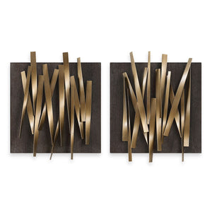 Crosshatch Metal Wall Decor, S/2 - transform your walls with stylish wall decor | Image 2 | InSTYLE Home & Rugs