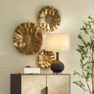 Peonia Indoor-Outdoor Wall Decor, Gold, S/3 - find the perfect pieces to complement your interior design | Image 3 | InSTYLE Home & Rugs