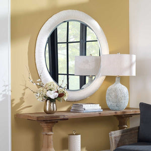 Mariner Round Mirror, White - elegant and functional accent pieces for any room | Image 5 | InSTYLE Home & Rugs