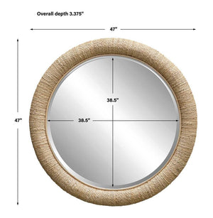 Mariner Round Mirror, Natural - perfect for enhancing light and creating a sense of space | Image 5 | InSTYLE Home & Rugs