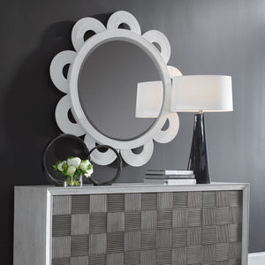 Clematis Round, White - elegant and functional accent pieces for any room | Image 3 | InSTYLE Home & Rugs