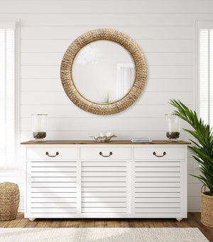 Twisted Seagrass Round Mirror - available in various shapes, sizes, and frame styles | Image 1 | InSTYLE Home & Rugs