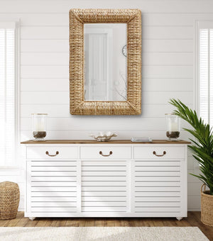 Twisted Seagrass Rectangle Mirror - elegant and functional accent pieces for any room | Image 1 | InSTYLE Home & Rugs