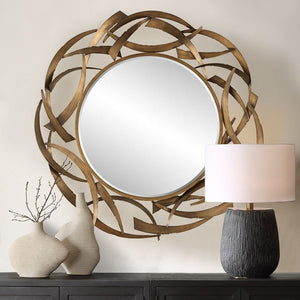 Cutting Edge Round Mirror - perfect for enhancing light and creating a sense of space | Image 3 | InSTYLE Home & Rugs