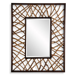 Teak Maze Rectangle Mirror - perfect for enhancing light and creating a sense of space | Image 2 | InSTYLE Home & Rugs