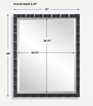 Gulf Mirror, Navy - perfect for enhancing light and creating a sense of space | Image 6 | InSTYLE Home & Rugs