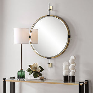 Guardrail Round Mirror - perfect for enhancing light and creating a sense of space | Image 3 | InSTYLE Home & Rugs
