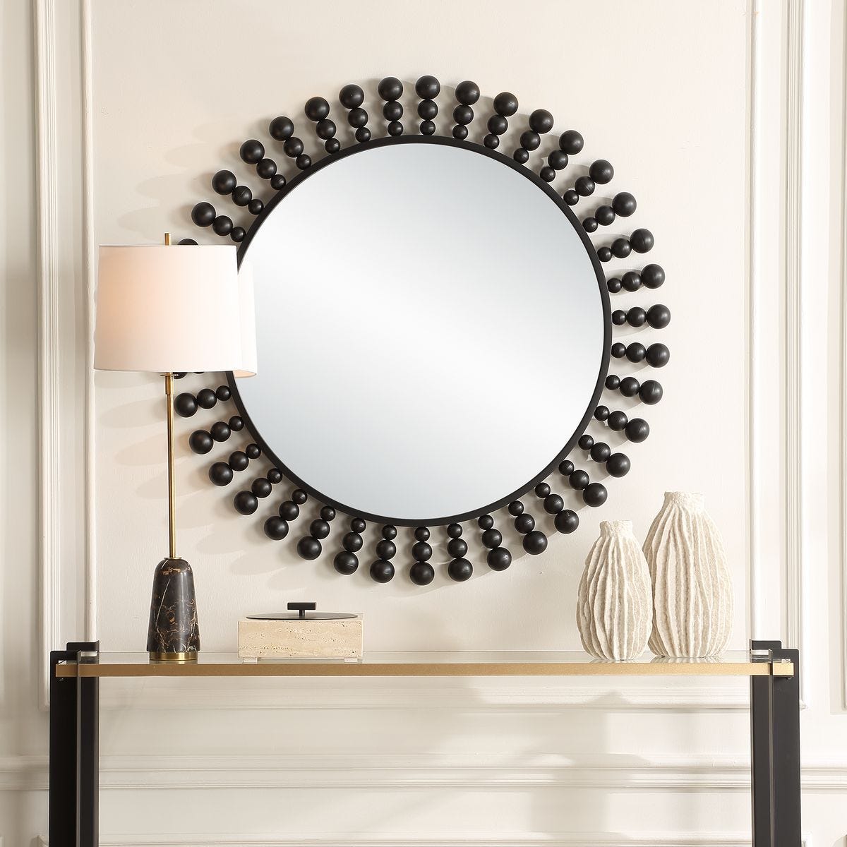Aziel Round Mirror - elegant and functional accent pieces for any room | Image 1 | InSTYLE Home & Rugs