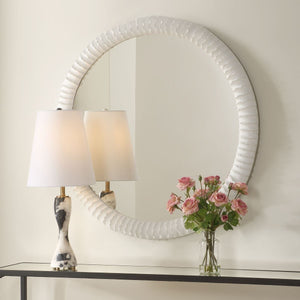 Akiko Round Mirror - perfect for enhancing light and creating a sense of space | Image 3 | InSTYLE Home & Rugs