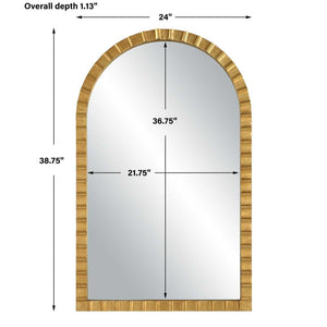 Dandridge Arch Mirror, Gold - perfect for enhancing light and creating a sense of space | Image 3 | InSTYLE Home & Rugs