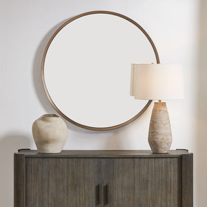 Torrado Round Mirror, Bronze - full-length mirror for creating the illusion of space and light | Image 1 | InSTYLE Home & Rugs