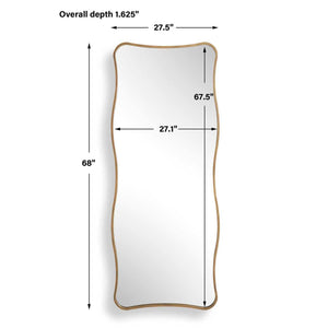 Pavia Tall Mirror, Gold - perfect for enhancing light and creating a sense of space | Image 6 | InSTYLE Home & Rugs