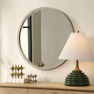 Break The Ice Round Mirror - perfect for enhancing light and creating a sense of space | Image 3 | InSTYLE Home & Rugs