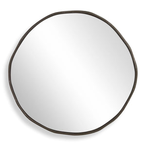 Lowen Round Mirror, Bronze - modern mirror with sleek design for contemporary interiors | Image 2 | InSTYLE Home & Rugs