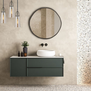Lowen Round Mirror, Bronze - modern mirror with sleek design for contemporary interiors | Image 1 | InSTYLE Home & Rugs