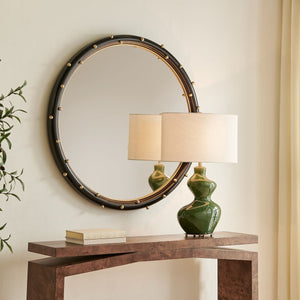 Helia Round Mirror - modern mirror with sleek design for contemporary interiors | Image 3 | InSTYLE Home & Rugs