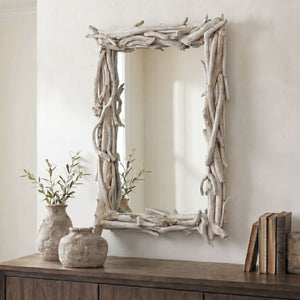 Rooted Reflection Mirror, Bleached - full-length mirror for creating the illusion of space and light | Image 1 | InSTYLE Home & Rugs