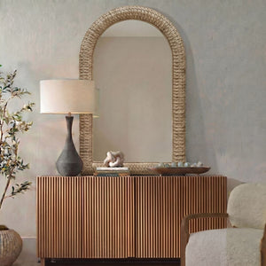 Twisted Seagrass Arch Mirror - modern mirror with sleek design for contemporary interiors | Image 4 | InSTYLE Home & Rugs