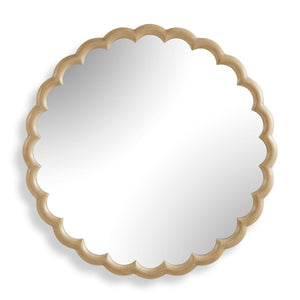 Cerrito Round Mirror, Burnished Ivory - modern mirror with sleek design for contemporary interiors | Image 2 | InSTYLE Home & Rugs